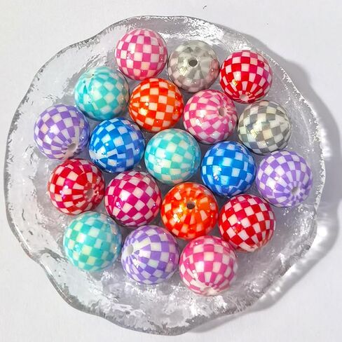 Acylic AB Plated Round Bead DIY Loose Bead Craft Embelishment Bead (Mixed Colors-Square), CC-Z002 in Saudi Arabia