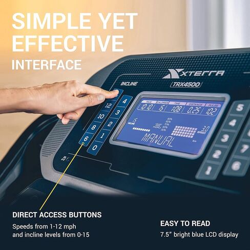 Xterra Fitness Sport Series Premium Premium Smart Smart ، وسرعة المقود وعناصر التحكم في المنحدر ، وتسليم تشغيل XTRASOFT الكبير ، والبلوتوث المدمج في FTMS مع تطبيق XTERRA+ اللياقة البدنية in Kuwait