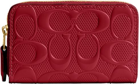 COACH Women's Small Zip Around Card CASE, LH/Dark Ruby in Kuwait