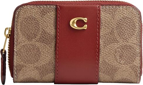 COACH Women's Small Zip Around Card CASE, LH/Dark Ruby in Kuwait