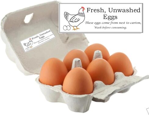 Unwashed Egg Carton Tag Stickers Farm Fresh Chicken Eggs Cartons Labels Egg Stickers Eggs Packaging Sticker Chicken Egg Cartons Sticker for Organizing, Stock Management 500 Pcs in Saudi Arabia