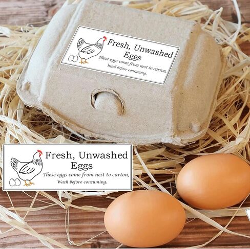 Unwashed Egg Carton Tag Stickers Farm Fresh Chicken Eggs Cartons Labels Egg Stickers Eggs Packaging Sticker Chicken Egg Cartons Sticker for Organizing, Stock Management 500 Pcs in Saudi Arabia