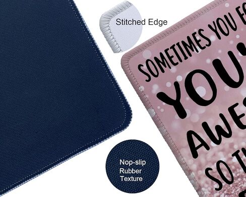 Inspirational Quote Mouse Pad, Sometimes You Forget You’re Awesome So This is Your Reminder Motivational Mouse Pad for Women, Non-Slip Rubber Base and Stitched Edge MousePads for Office Laptop, Pink in Saudi Arabia