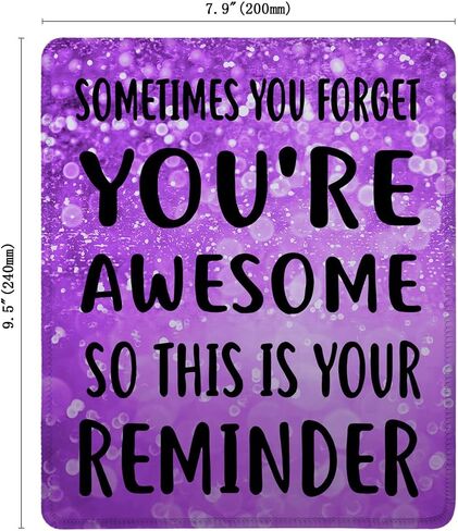 Inspirational Quote Mouse Pad, Sometimes You Forget You’re Awesome So This is Your Reminder Motivational Mouse Pad for Women, Non-Slip Rubber Base and Stitched Edge MousePads for Office Laptop, Pink in Saudi Arabia