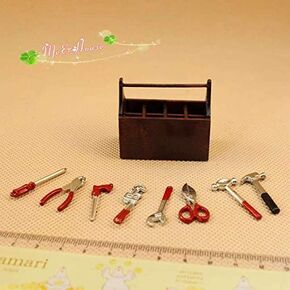 1:12 Scale Dollhouse Miniatures Tool Box Set Pinchers Hammer/Doll House Room ؛ 4.7x2.5x4.2 سم