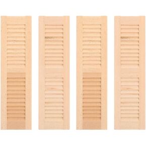 4pcs Miniature Shutters Window: 1:12 Scale Mini Window Shutter Dollhouse Window Shutter Model Tiny Shutters