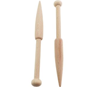 ZHYOHEN 2PCS Wooden Bobbin Bar 7 Inches Loom Threading and Winding Shuttle Bobbin Winding Plate Crochet Hook Making Sweater Single Head Loom for Weaving Scarf Carpet Wall Hanging