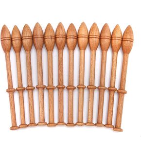 OUMEFAR 12PCS الدانتيل البكر الدانتيل الخشبي بكمة عتيقة عتيقة الحرف الفرنسية تحولت أدوات النسيج الخشبية