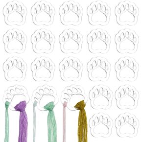 ADHANDMAKER 30PCS CLEAR Acrylic Embroidery Lwoss Drops ، Bear Paw Shape Thread Thread Drops Cross Stitch Tread Protcizers Alloards Linding Thread for Craft DIY Storage