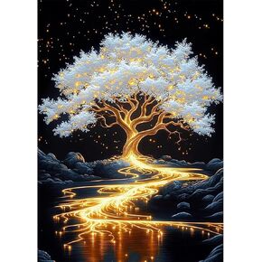 CEOVR Diamond Art Kits للبالغين ، Tree of Life 5D DIY DIY Full Drill Diamond Painting Dots Gem Art ، Antain Crafts Kits Arts and Harps ، و Gall Decor for Home Office 12x16in