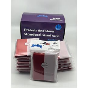 1 Box of 600 Counts -12packs Red Color Double Matte Standard Card Sleeves Toploaders for Trading Cards, Collectable Gaming Cards, MTG Cards, L5R, TCG, Baseball, Rugby, Football Card