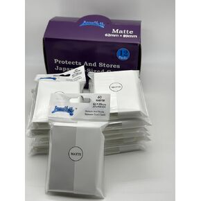 White Double Matte Japanese Small Card Sleeves, 720 Counts (12 Packs of 60), 62mm x 89mm, Polypropylene (PP) Material, Perfect for Japanese Trading Cards