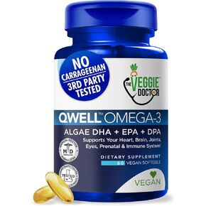 Omega 3 Better Than Fish Oil Supplements - Vegan Omega 3 - Omega 3 Fatty Acids Vegan DHA, DPA, EPA - Plant Based Algae Omega 3 - Heart, Brain, Joint, Prenatal, Immune System Support, No Carrageenan