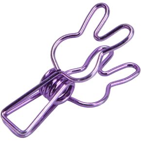 Hztyyier 20pcs مقاطع الورق الأرجواني الحديثة على شكل أرنب ، 1.3 × 0.5 بوصة