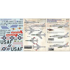 شارات Silver F-105D Thunderchiefs في مقياس طباعة فيتنام 1/48 48-150