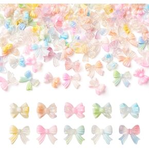 Craftdady 100 pcs راتنجات مضيئة cabochons cabochons توهج في القوس الظلام cabochons tiny flatback القوس سحر الأظافر للحرف اليدوية diy scrapbook مقاطع الشعر