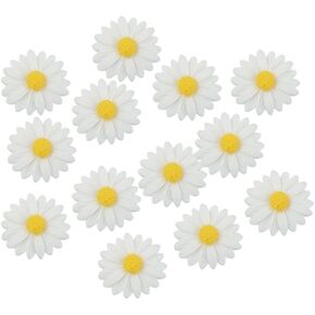 100 PCS Flatback Resin Daisy Charms Small Flower Tharms Decorative Deisy Sofellishing Cabochon Flower Decorations for DIY Craft Scrapbook