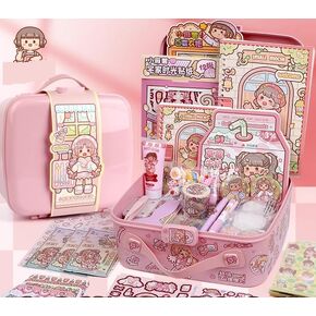 ملصقات صندوق الهدايا Deluxe Deluxe Deluxe كتاب هادئ Mochi Collage Layout Scrapbooking Junk Journal Crية