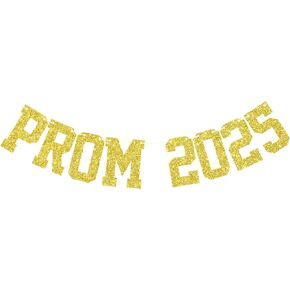 Prom 2025 Banner, Congrats Grad Decorations, Prom 2025 Party Decor, Senior High School College Graduation Party Decorations Silver Glitter