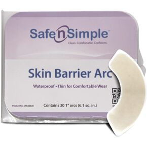 Safe n' Simple Skin Barrier Arc - 1/2" Individually Wrapped Packets - Hydrocolloid Skin Barrier Strips for Ostomy - Waterproof Medical Stoma Skin Barrier - Skin Adhesive Ostomy Barrier