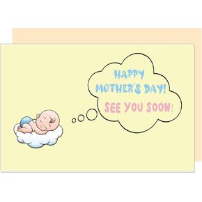 بطاقة عيد الأم Happy First Happy Happy ، بطاقة عيد الأم الأولى من زوج الطفل ، بطاقة مفاجئة للحمل أمي الجديدة