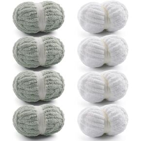 8 حزمة غزل مكتنزة للحياكة اليدوية - غزل تشنيل مكتنزة للكروشيه - خيوط رقيقة للكروشيه - خيوط جامبو للحياكة اليدوية 28.4 ياردة 7.7 أوقية لكل لفة (8 ، أرجوانية البنفسجي) in Kuwait