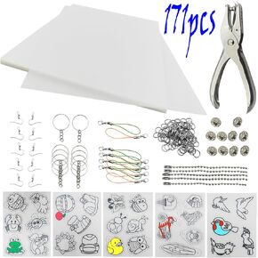 ANCBACE HEAT DELL SHELS Plastic Sheets Trink Film Papers Leaves Mosterged Sheet Plage Paper Sheet 171 PCS DIY Onaments Make For Creative Art and Craft (8 × 5.7inch)