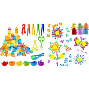 BBiamamsleep 76 PCS COUNTINT SONDERSIC SONDS مع 147 PCS كتل نمط شفافة
