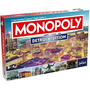 Monopoly Board Game Detroit MI Edition : 2-6 Players Family Board Games for Kids and Adults, Board Games for Kids 8 and up, for Kids and Adults, Ideal for Game Night