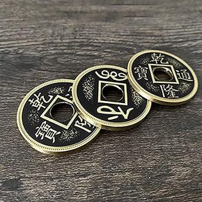 Triad Coins (Chinese Palace Coin) Magic Tricks Three Coin Appear Vanish Magic Magician Close up Illusion Gimmicks Mentalism Prop (Half Dollar Size)