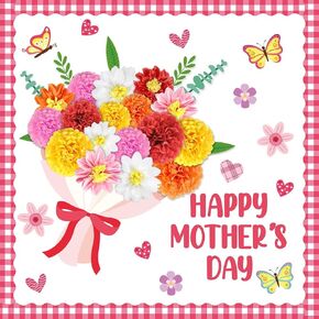 3D Mother's Day Bulletin Board Set Decorations for Classroom Happy Mother’s Day Cutouts Wall Decals Flower Themed Party Supplies for Mom Floral Birthday Party School Classroom Home Window Favor