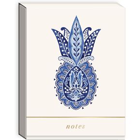 Punch Studio Cobalt Coast Floral Paneaple Tiny Pocket Notepad (52872)