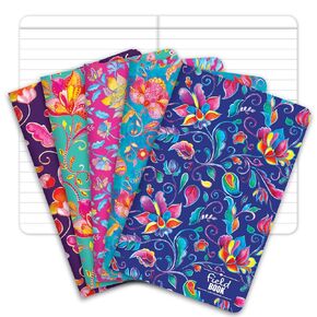 Elan Publishing Company Mini Field Book 5 Pack Set - Line Text/Bright Artistic Floral