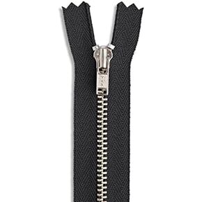 Zipper Black 11 inch Metal Silver Brass Metal Heavy Duty Zippers 11" Non Separating Sewing Zipper Craft Zippers