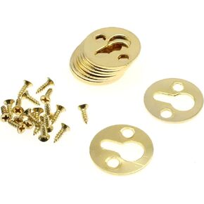 10PCS Retro Round Keyhole with Mounting Screws for Picture Frame/logbook/Label etc(Gold)