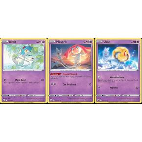 Pokemon - Azelf Mesprit Uxie - Astral Radiance - Legendary Pokemon Card Lot (3 بطاقات)