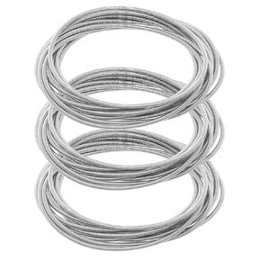 SUNNYCLUE 1 Box 45Pcs Spring Wire Bracelet Guitar String Bracelets Bulk Silver Steel Screw Openable Summer Stackable 2-1/4 Inch Loop Memory Wires for Jewelry Making Bracelets Supplies DIY Women Crafts