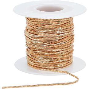 BEUNITONE 49 Feet PVD Gold Chain Bulk 1.5mm Gold Snake Chains Roll Square Snake Chain Metal Flat Snake Chain Bulk Spool for Jewelry Making DIY Craft Gold Plated Box Chains Roll Box Chain Spool Bulk