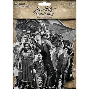 Tim Holtz Idea-ology Tim Holtz Iddeaology Paper Doll Poses, Black and White 62 Count