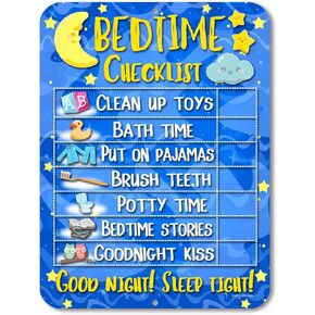 Honey Dew Gifts Daily Bedtime Routine Reward Chart for Kids and Autism, Tin Learning Calendar for Kids, Visual Teaching Tool, HDG-1028 in Kuwait