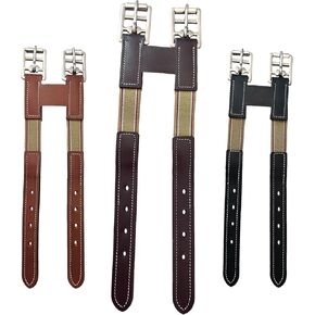 Majestic Ally Leather Girth Extender with Heavy-Duty Elastics, Durable, Flexible