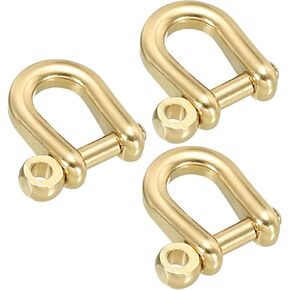 قيود Patikil D-Ring Stackles ، 3pcs 1/4 بوصة عرض داخلي النحاس النقي U Type FOB مفتاح ربط القوس الصغير لاستبدال الجلود الحرفية DIY