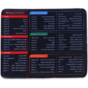 Excel Mouse Pad ، Excel اختصارات Mousepad 10.2 * 8.2 * 0.2in Excel Cheat Sheet Pad anti-slip pc pcaforephet pad mouse mouse for Office Home مكتب المحمول