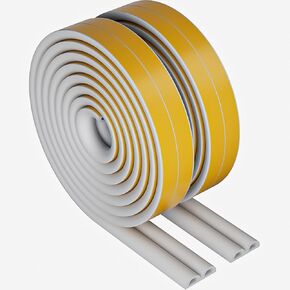 Weather Stripping Door Seal,D-Type Self Adhesive Foam Weather Stripping,Insulation Weatherproof and Soundproof weatherstrip,Collision Avoidance Rubber Seal Strip for Windows/Doors. (9mm*6mm*33Ft)