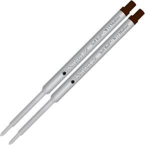 Lanier Combo Pack - 2 Pack - Monteverde® Soft Roll ™ Ballpoint W13 Paste Ink Enclable مع معظم أقلام Point Point -Point - Brown (طرف متوسط ​​0.7 مم)