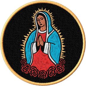 Our Lady of Guadalupe Patch for Clothes – Embroidered Iron on Patch for Backpack Jacket - Fabric Patches for Clothes Souvenirs & Gifts for Travelers ID45095