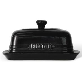 MAIA Ceramic 5.5 oz Butter Crock for Counter with Water Butter Spreader Holder for Spreadable Butter French Butter Dish with Lid Butter Keeper on Kitchen Counter Red Kitchen Décor