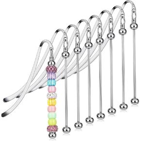 8 PCS Idemarks Idembles DIY Metal Bar Bar Barmark DIY مرجعية مرجعية للحراية الحديثة الحرفية الإشارات المرجعية لمحبي الكتب المعلم اللوازم المكتبية (الفضة)