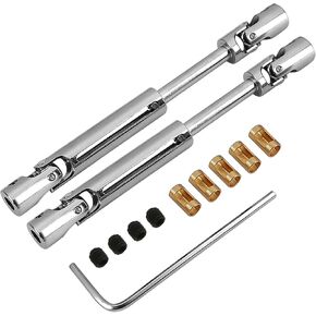 MN78 Metal RC Drive Shaft 69mm-93mm with 3mm to 4mm Shaft Sleeve for MN78 MN-78 MN 78 1/12 Crawler Car Upgrade Universal Parts Accessories (Silver)