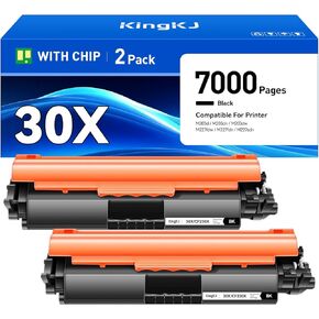 30X CF230X Toner Cartridge Black 2 Pack with Chip Compatible for HP30X 30A CF230A Replacement for HP LaserJet Pro MFP M227fdn M227fdw M227sdn M203d M203dn M203dw M227 M203 Printer Ink Drum Unit Copier